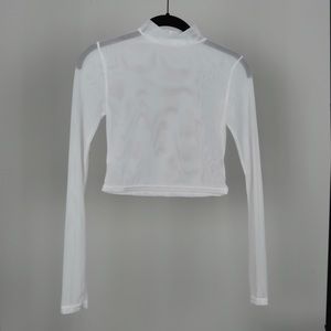 White Mesh MISSGUIDED Crop Top